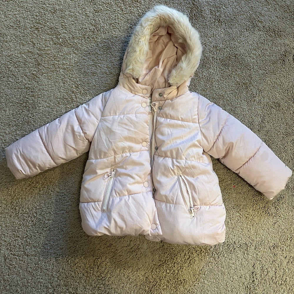 Pink Zara puffer jacket